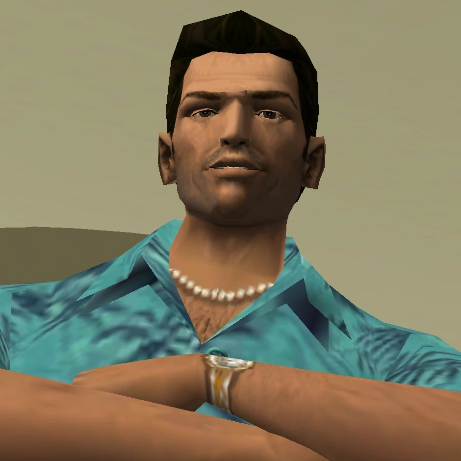 Tommy Vercetti Official Dossier Portrait - The Harwood Butcher of Vice City